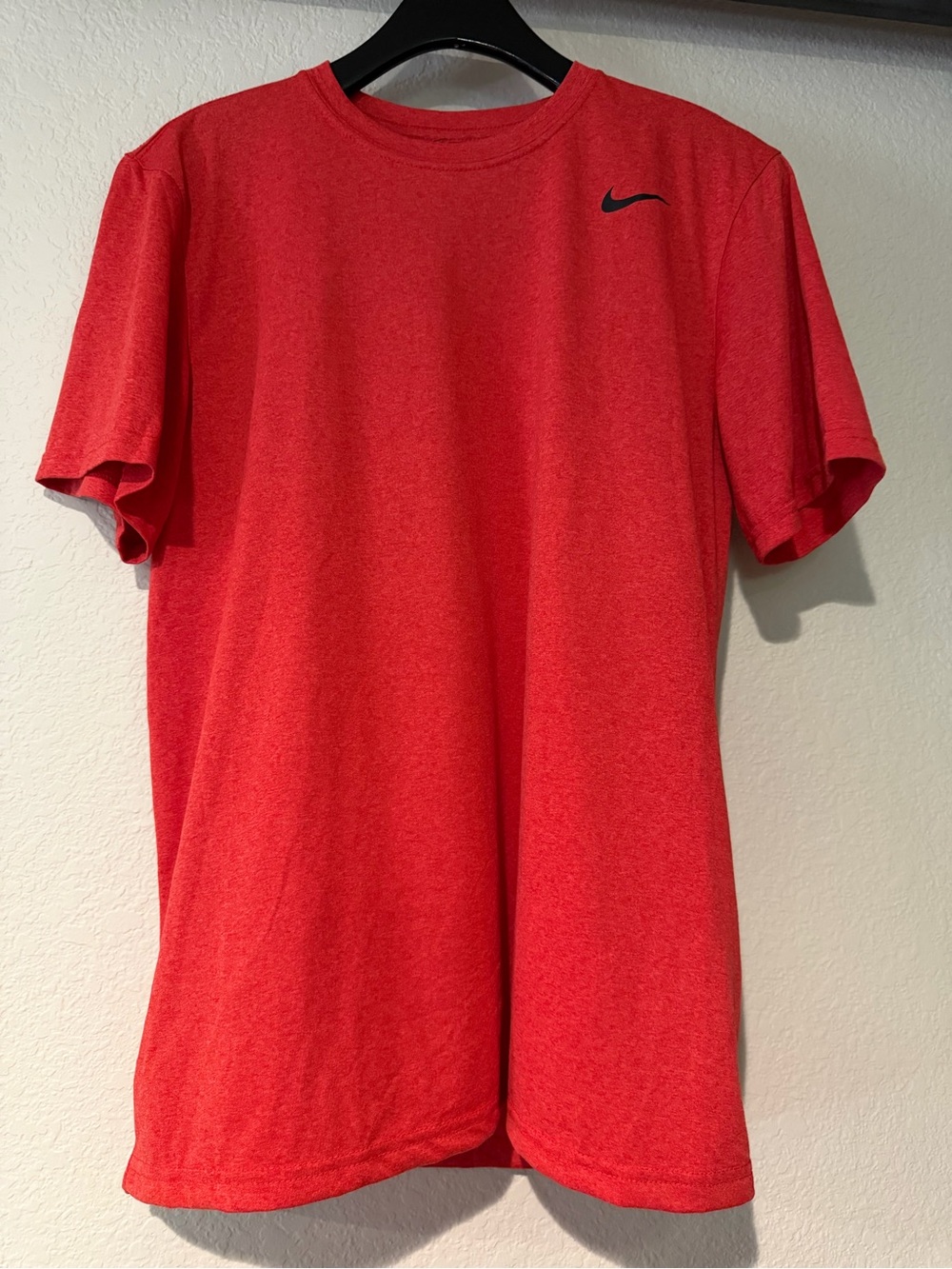 Nike Men's Red Athletic Crew Tee with Small Swoosh
